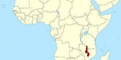 Malawi plassering på verdenskartet
