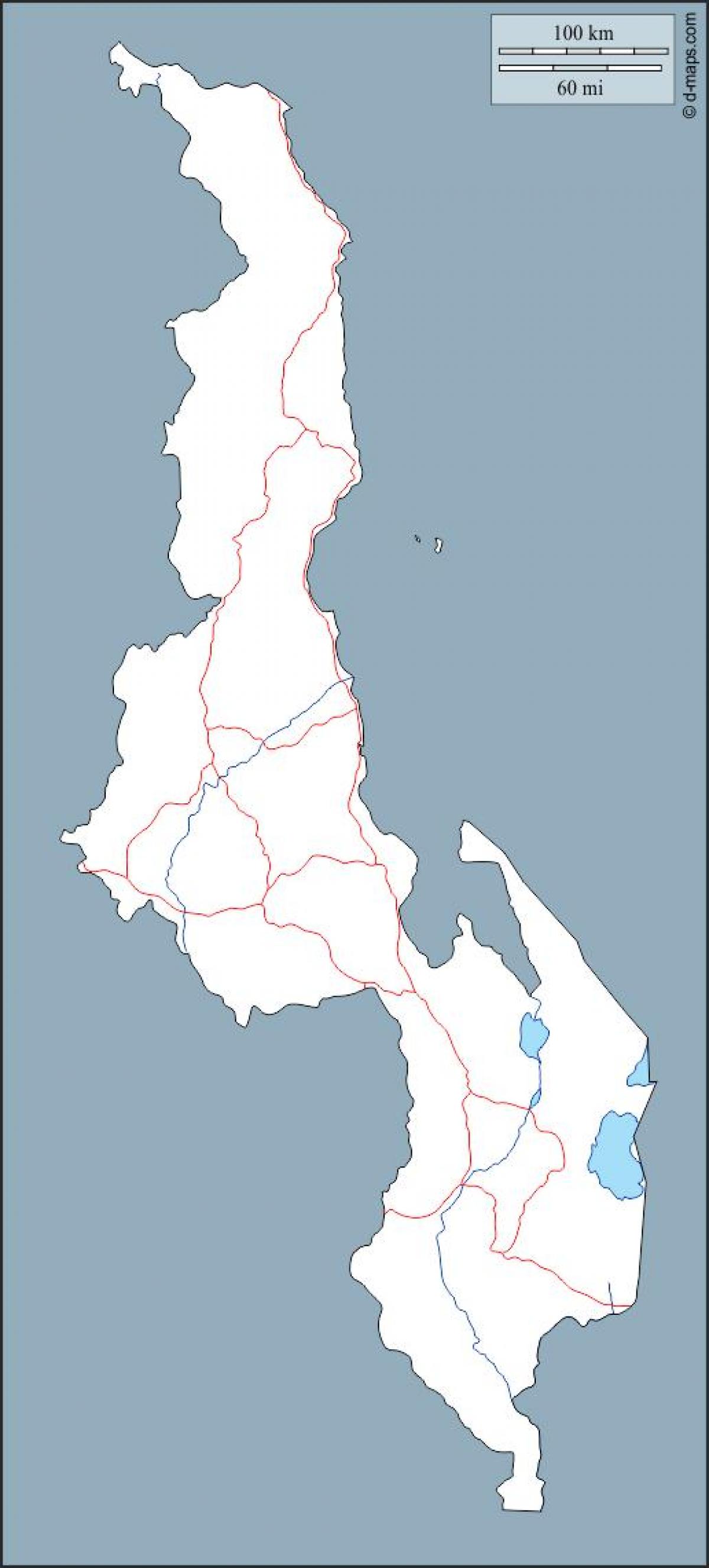 kart over Malawi skissere kart